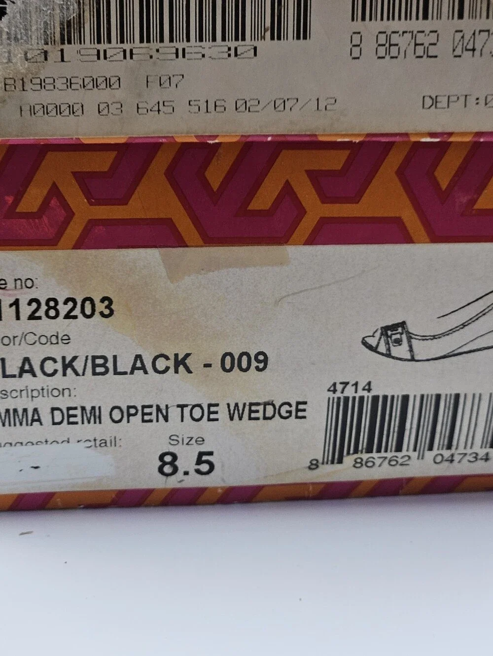 Tory Burch Emma Demi Wedge Open Toe Peep Toe Black Flats Gold Emblem Size 8.5